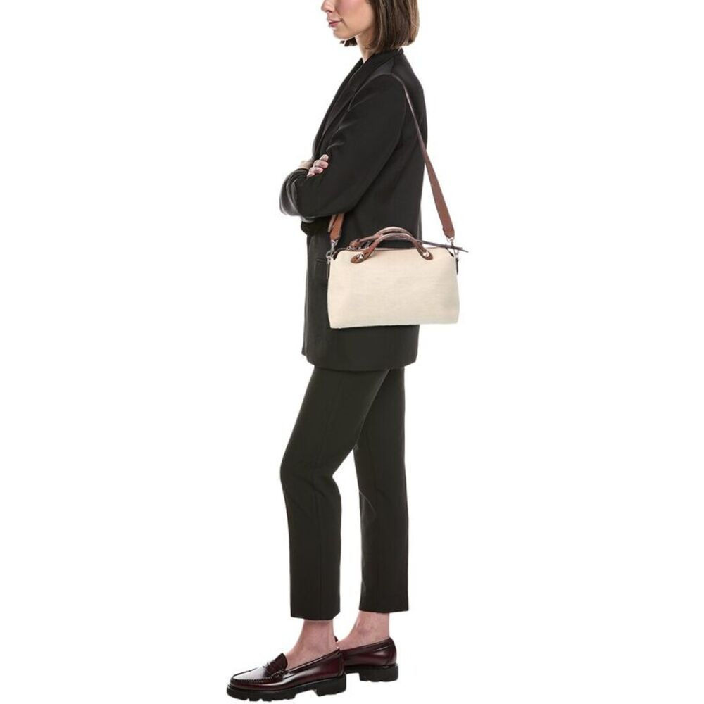 Fendi By The Way Selleria Medium Canvas & Leather Shoulder Bag, Beige - Picture 4 of 5